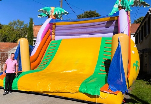 toboggan palmier jeu gonflable